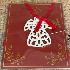 Lenox Charms Fine Ivory China Pierced Angel  Christmas Ornament Gift Charm Tag